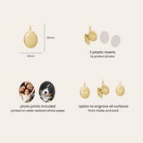 Photo shows the size of the locket and what comes with the locket.